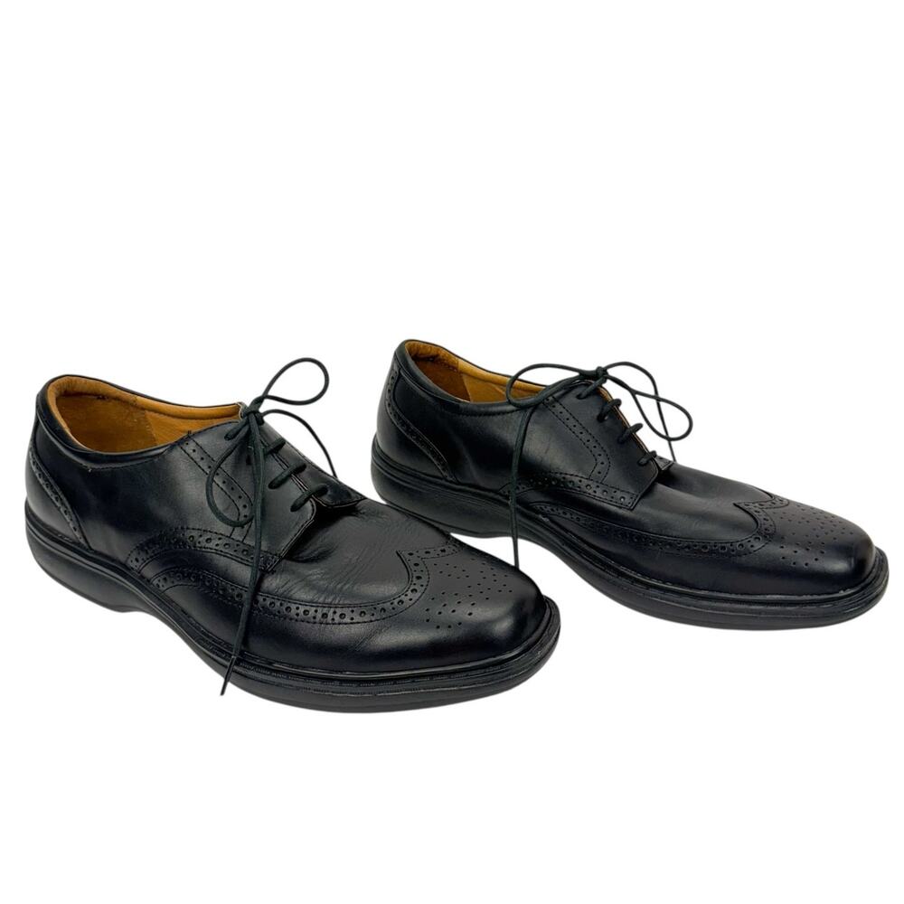 Dr. Comfort Wing Black Leather Oxford Lace Up Dress Shoes Sz 12W Comfort Classic
